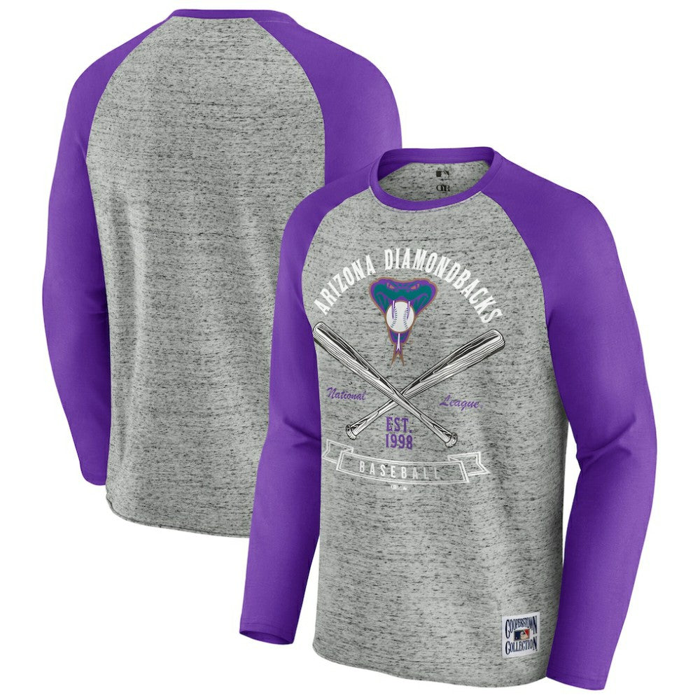 Arizona Diamondbacks Darius Rucker Collection by Fanatics Raw Edge Raglan Long Sleeve Baseball T-Shirt - MLB T-shirts