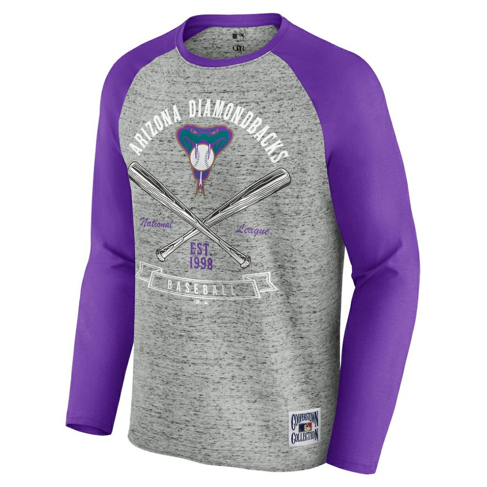 Arizona Diamondbacks Darius Rucker Collection by Fanatics Raw Edge Raglan Long Sleeve Baseball T-Shirt - MLB T-shirts