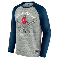 Boston Red Sox Darius Rucker Collection by Fanatics Raw Edge Raglan Long Sleeve Baseball T-Shirt - MLB T-shirts