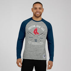 Boston Red Sox Darius Rucker Collection by Fanatics Raw Edge Raglan Long Sleeve Baseball T-Shirt - MLB T-shirts