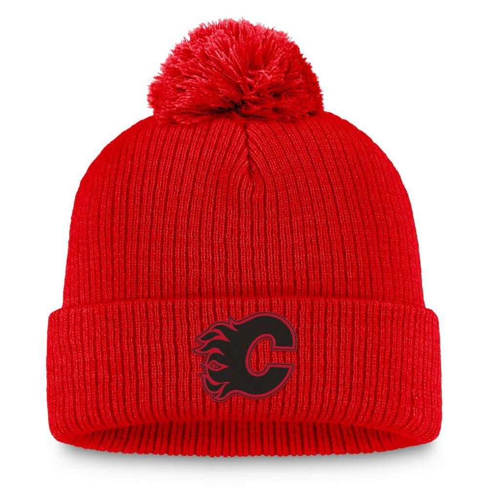 Calgary Flames Fanatics Women's Cuffed Knit Hat with Pom -  NHL Hats