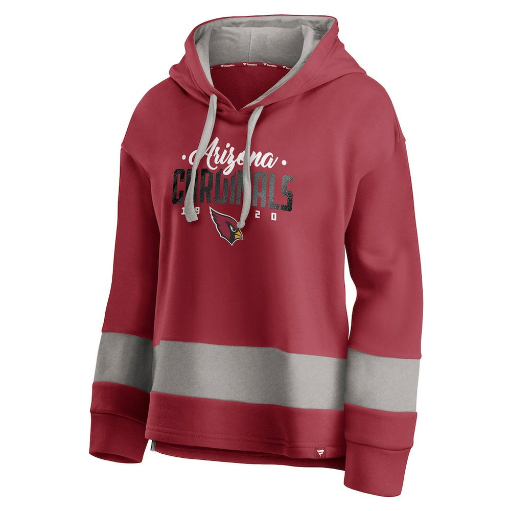 Arizona Cardinals Women's Huddle Up Fundamental Fleece Color Block Pullover Hoodie | NFL Online