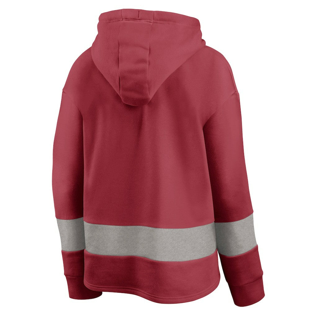 Arizona Cardinals Women's Huddle Up Fundamental Fleece Color Block Pullover Hoodie | NFL Online
