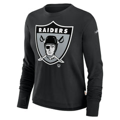 Las Vegas Raiders Women's Large Logo Cropped Long Sleeve Fashion T-Shirt | NFL Hot