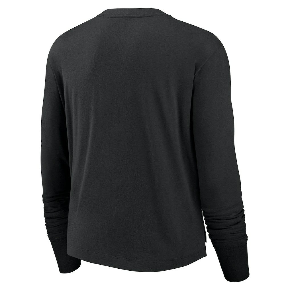 Las Vegas Raiders Women's Large Logo Cropped Long Sleeve Fashion T-Shirt | NFL Hot
