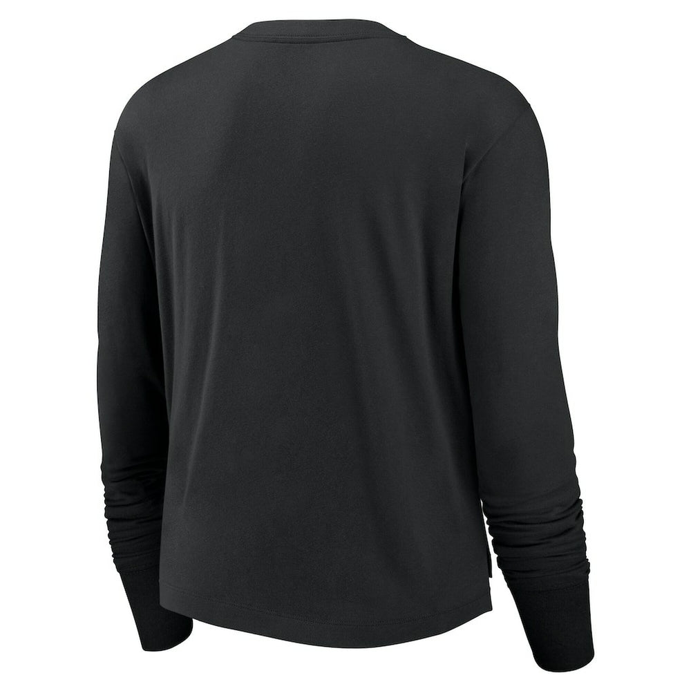 Las Vegas Raiders Women's Large Logo Cropped Long Sleeve Fashion T-Shirt | NFL Hot