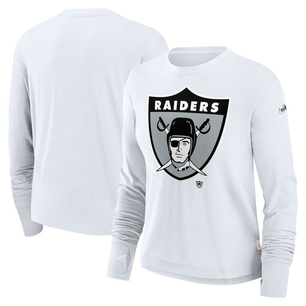 Las Vegas Raiders Women's Large Logo Cropped Long Sleeve Fashion T-Shirt | NFL Discount
