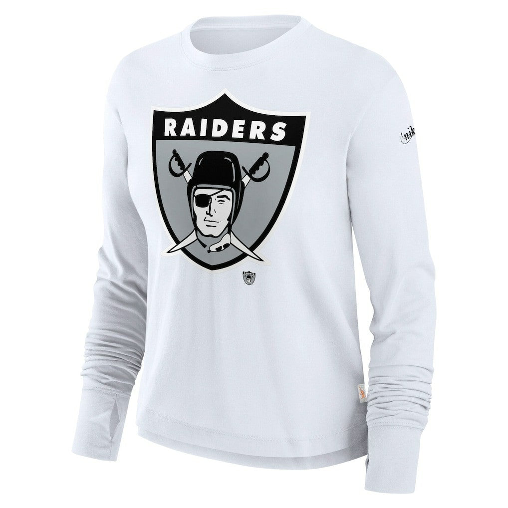 Las Vegas Raiders Women's Large Logo Cropped Long Sleeve Fashion T-Shirt | NFL Discount
