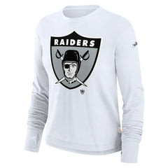 Las Vegas Raiders Women's Large Logo Cropped Long Sleeve Fashion T-Shirt | NFL Discount
