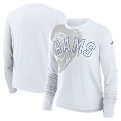 Los Angeles Rams Women's Layered Logo Cropped Long Sleeve Fashion T-Shirt | NFL On sale