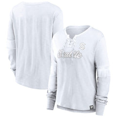 Seattle Kraken Fanatics Women's White Out Lace-Up Fashion Long Sleeve T-Shirt -  NHL T-shirts