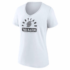 White Portland Trail Blazers Women's Bench Warmer V-Neck T-Shirt | NBA