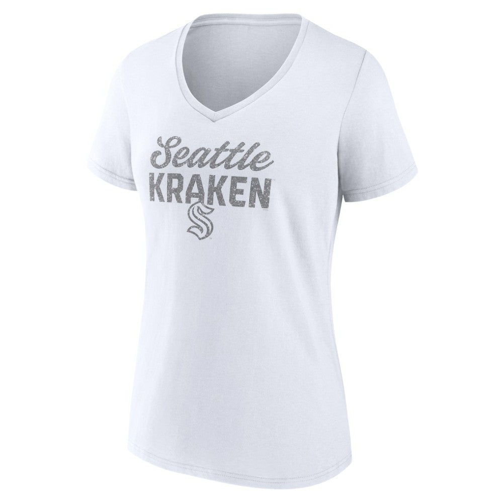 Seattle Kraken Fanatics Women's White Out V-Neck T-Shirt -  NHL T-shirts