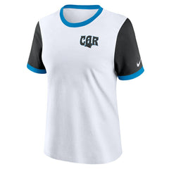 Carolina Panthers Women's Rewind Ringer Tri-Blend T-Shirt | NFL Outlet