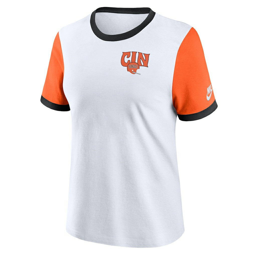 Cincinnati Bengals Women's Rewind Ringer Tri-Blend T-Shirt | NFL Hot