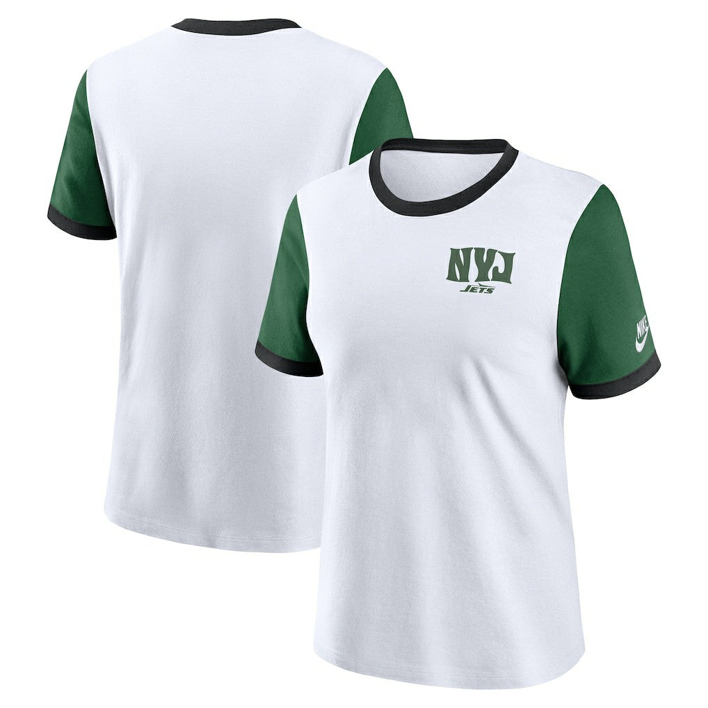 New York Jets Women's Rewind Ringer Tri-Blend T-Shirt | NFL US