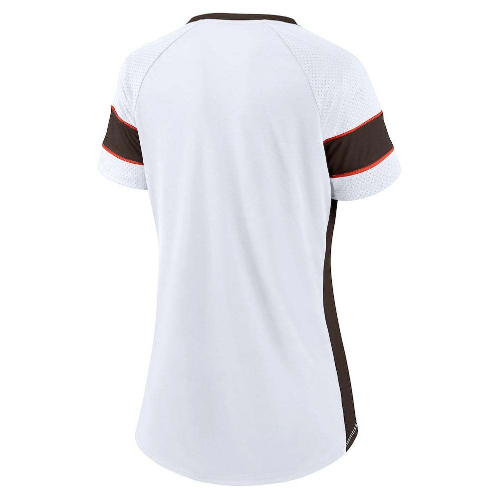 Cleveland Browns Women's Athena Lace-Up V-Neck T-Shirt | NFL On sale