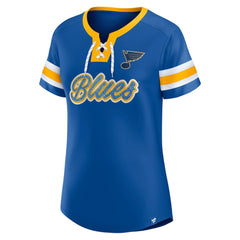 St. Louis Blues Fanatics Women's Iconic Athena Lace-Up T-Shirt -  NHL T-shirts