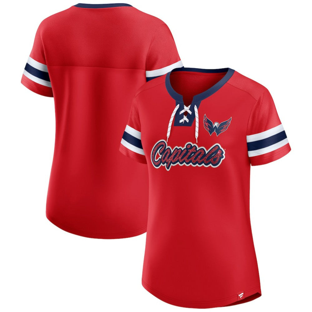 Washington Capitals Fanatics Women's Iconic Athena Lace-Up T-Shirt -  NHL T-shirts