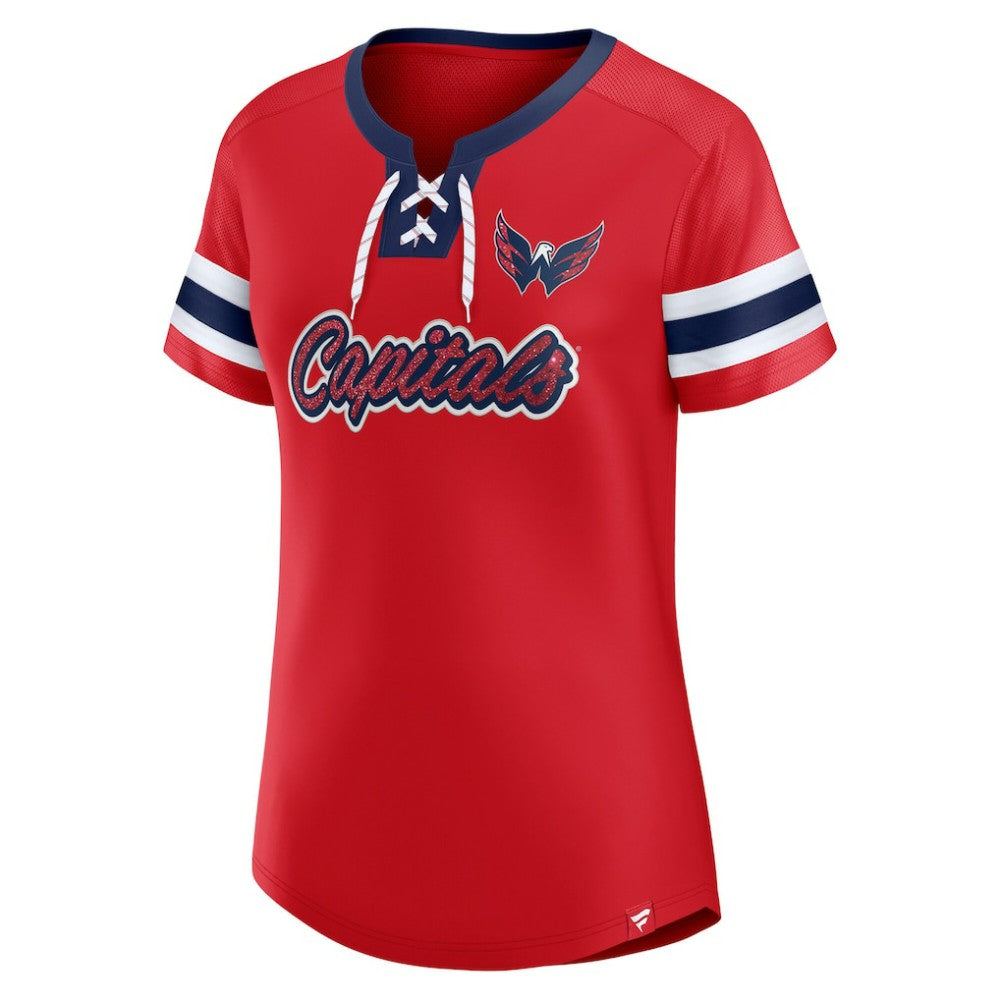 Washington Capitals Fanatics Women's Iconic Athena Lace-Up T-Shirt -  NHL T-shirts