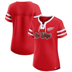 Detroit Red Wings Fanatics Women's Iconic Athena Lace-Up T-Shirt -  NHL T-shirts