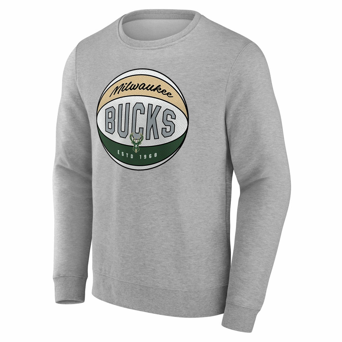 Gray Milwaukee Bucks True Classics Hard Color Fleece Pullover Sweatshirt | NBA