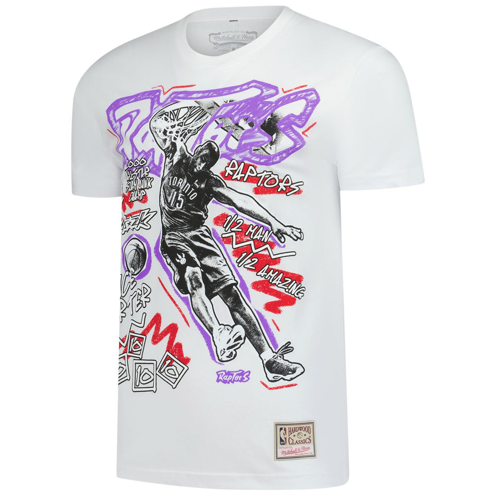 White Vince Carter Toronto Raptors Hardwood Classics Chalked Up T-Shirt | NBA