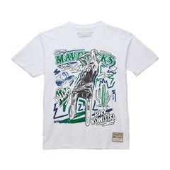 White Dirk Nowitzki Dallas Mavericks Hardwood Classics Chalked Up T-Shirt sale | NBA