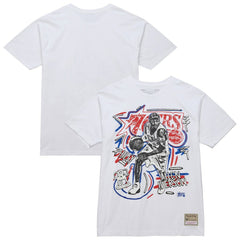 White Allen Iverson Philadelphia 76ers Hardwood Classics Chalked Up T-Shirt | NBA