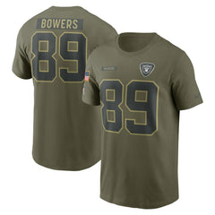 Las Vegas Raiders Brock Bowers  2025 Salute to Service Name & Number T-Shirt | NFL Discount