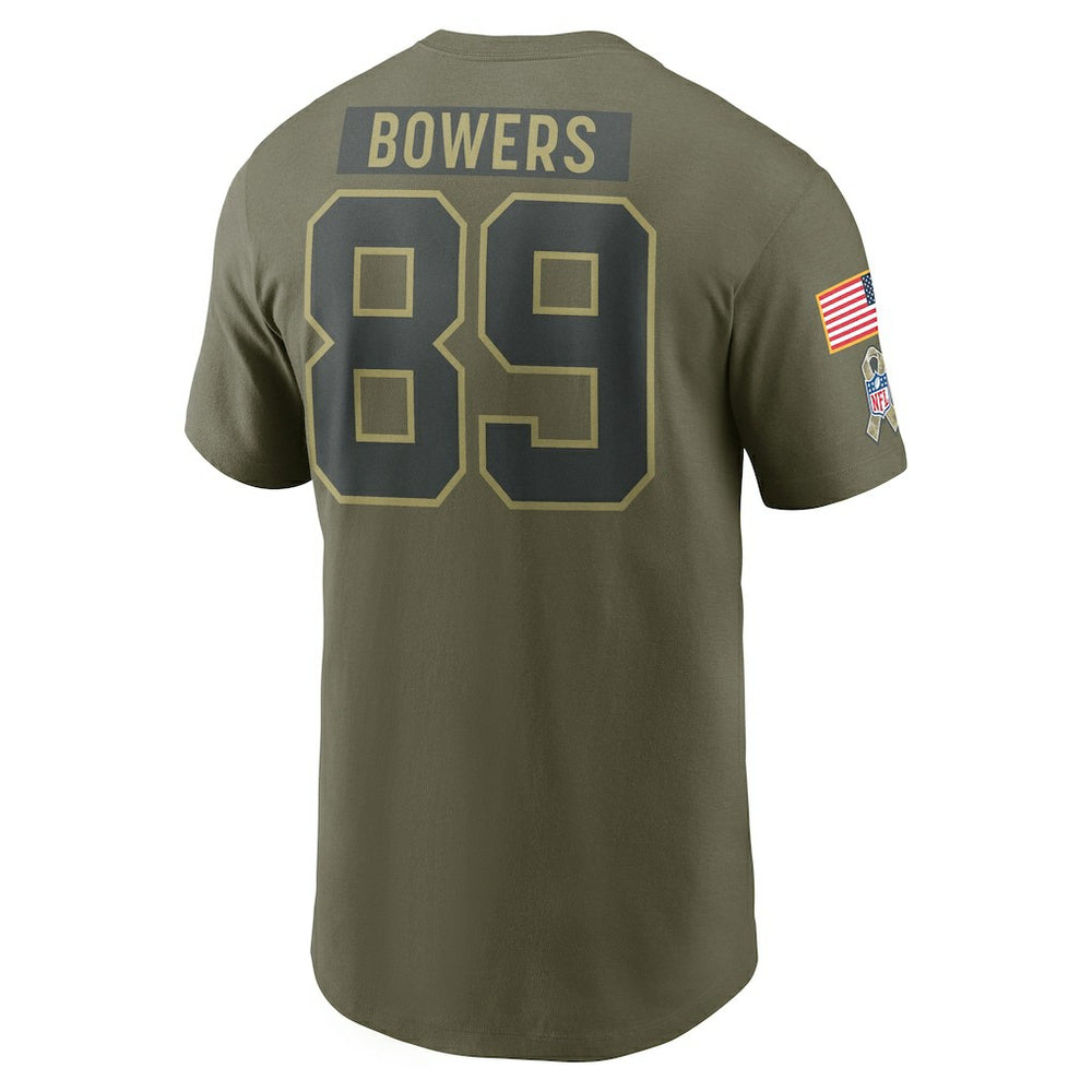 Las Vegas Raiders Brock Bowers  2025 Salute to Service Name & Number T-Shirt | NFL Discount