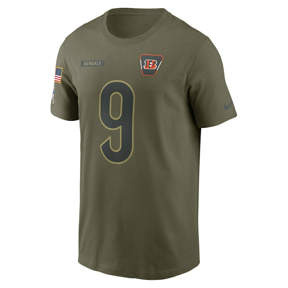 Cincinnati Bengals Joe Burrow  2025 Salute to Service Name & Number T-Shirt | NFL Outlet