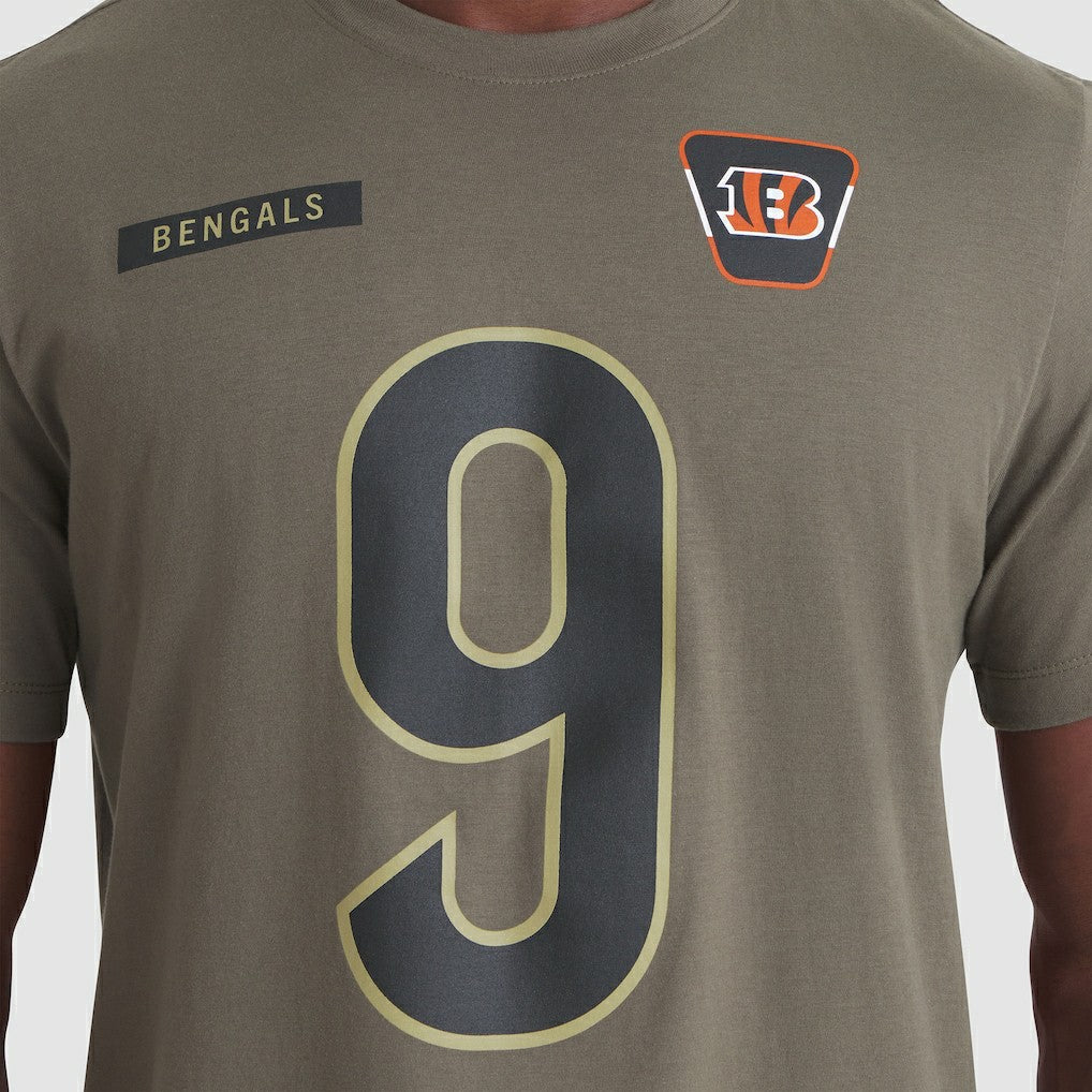 Cincinnati Bengals Joe Burrow  2025 Salute to Service Name & Number T-Shirt | NFL Outlet