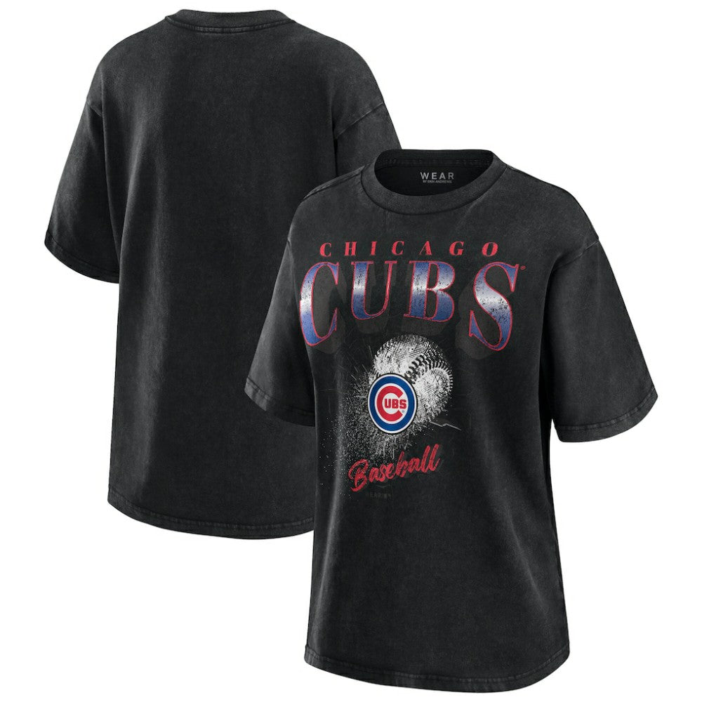 Chicago Cubs WEAR by Erin Andrews Women's Oversized Boyfriend T-Shirt - MLB T-shirts