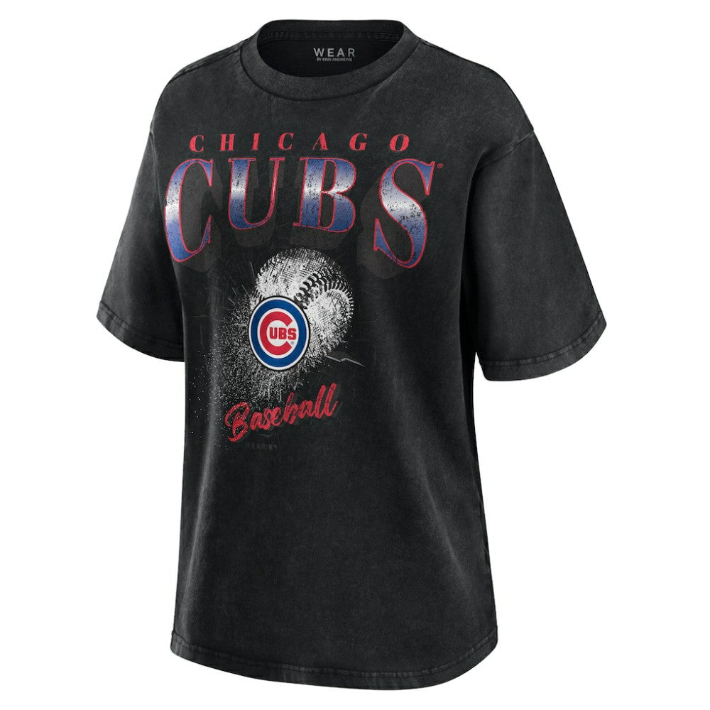 Chicago Cubs WEAR by Erin Andrews Women's Oversized Boyfriend T-Shirt - MLB T-shirts