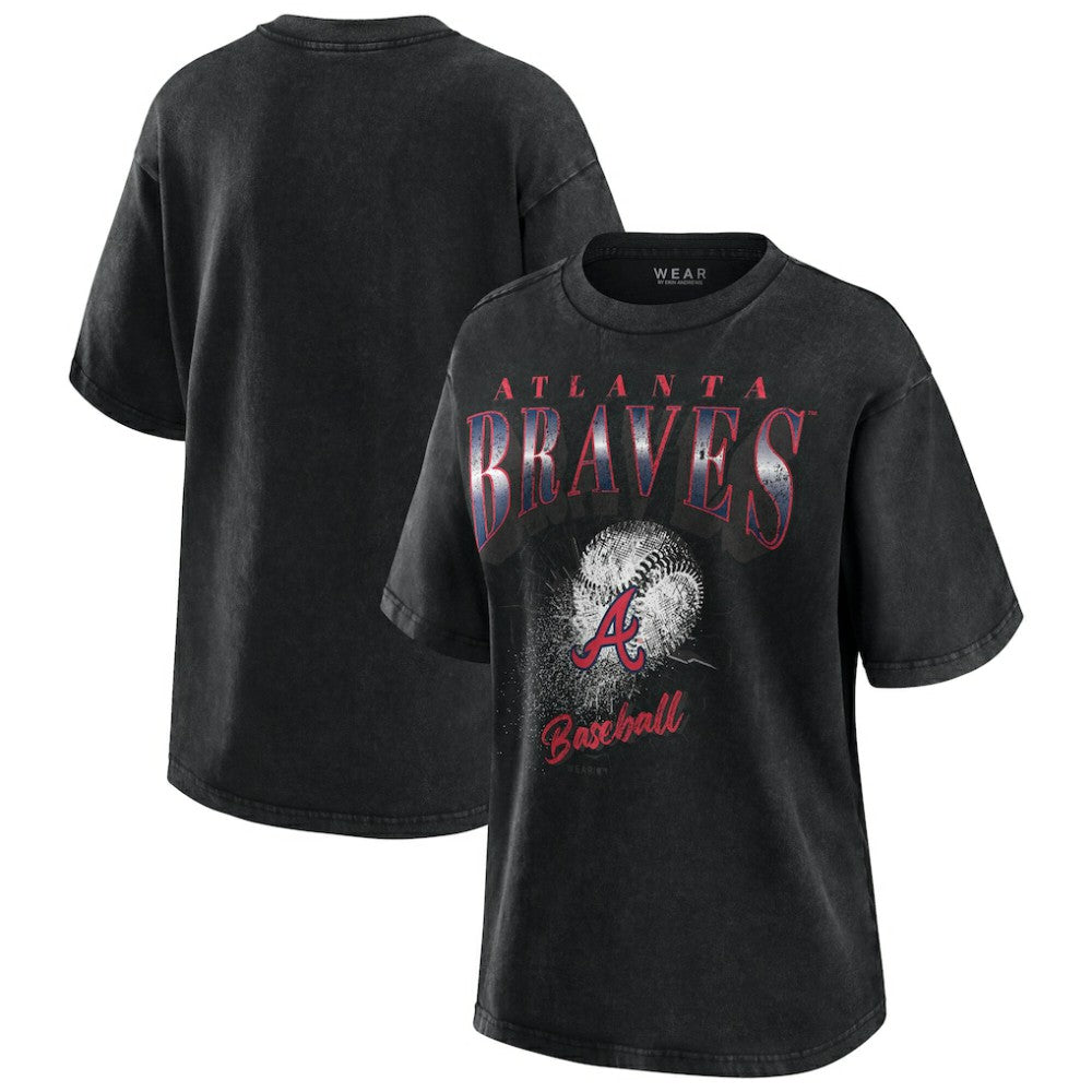 Atlanta Braves WEAR by Erin Andrews Women's Oversized Boyfriend T-Shirt - MLB T-shirts
