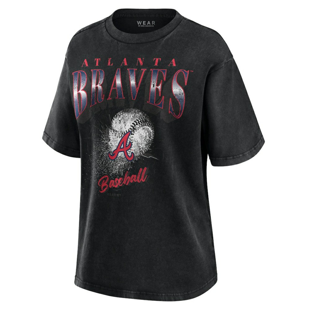 Atlanta Braves WEAR by Erin Andrews Women's Oversized Boyfriend T-Shirt - MLB T-shirts