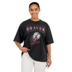 Atlanta Braves WEAR by Erin Andrews Women's Oversized Boyfriend T-Shirt - MLB T-shirts
