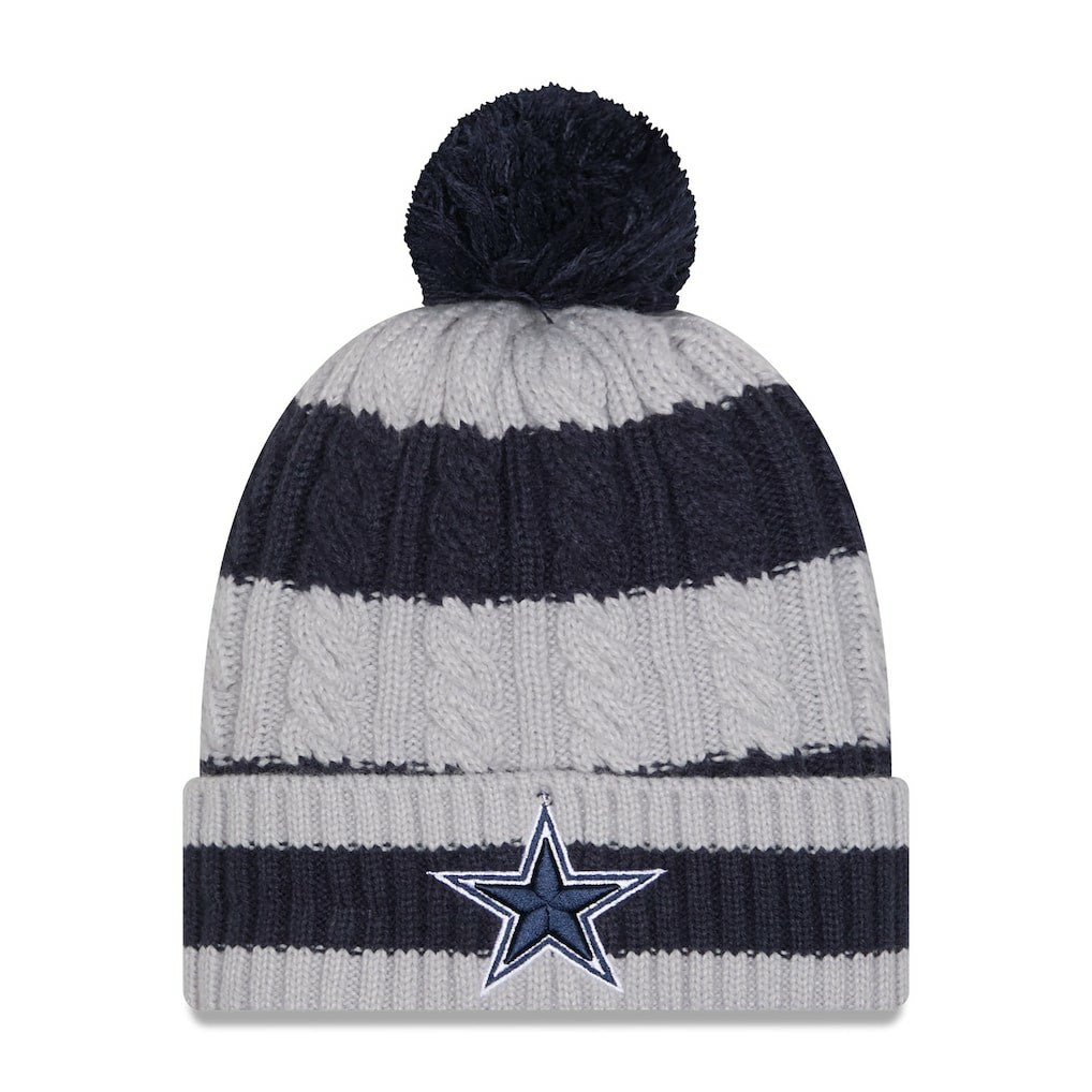 Dallas Cowboys Women's Braided Cuffed Knit Hat with Pom | NFL Outlet