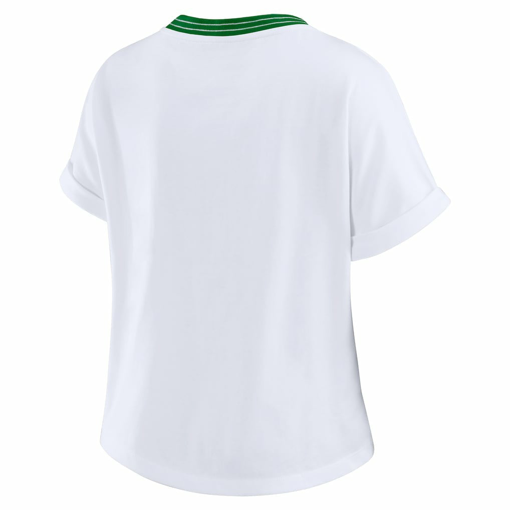 Philadelphia Eagles WEAR by Erin Andrews Women's Cropped Center Stripe Dolman T-Shirt | NFL US