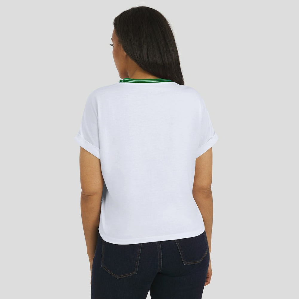 Philadelphia Eagles WEAR by Erin Andrews Women's Cropped Center Stripe Dolman T-Shirt | NFL US