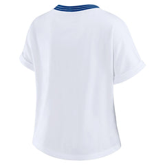 Seattle Seahawks WEAR by Erin Andrews Women's Cropped Center Stripe Dolman T-Shirt | NFL Hot