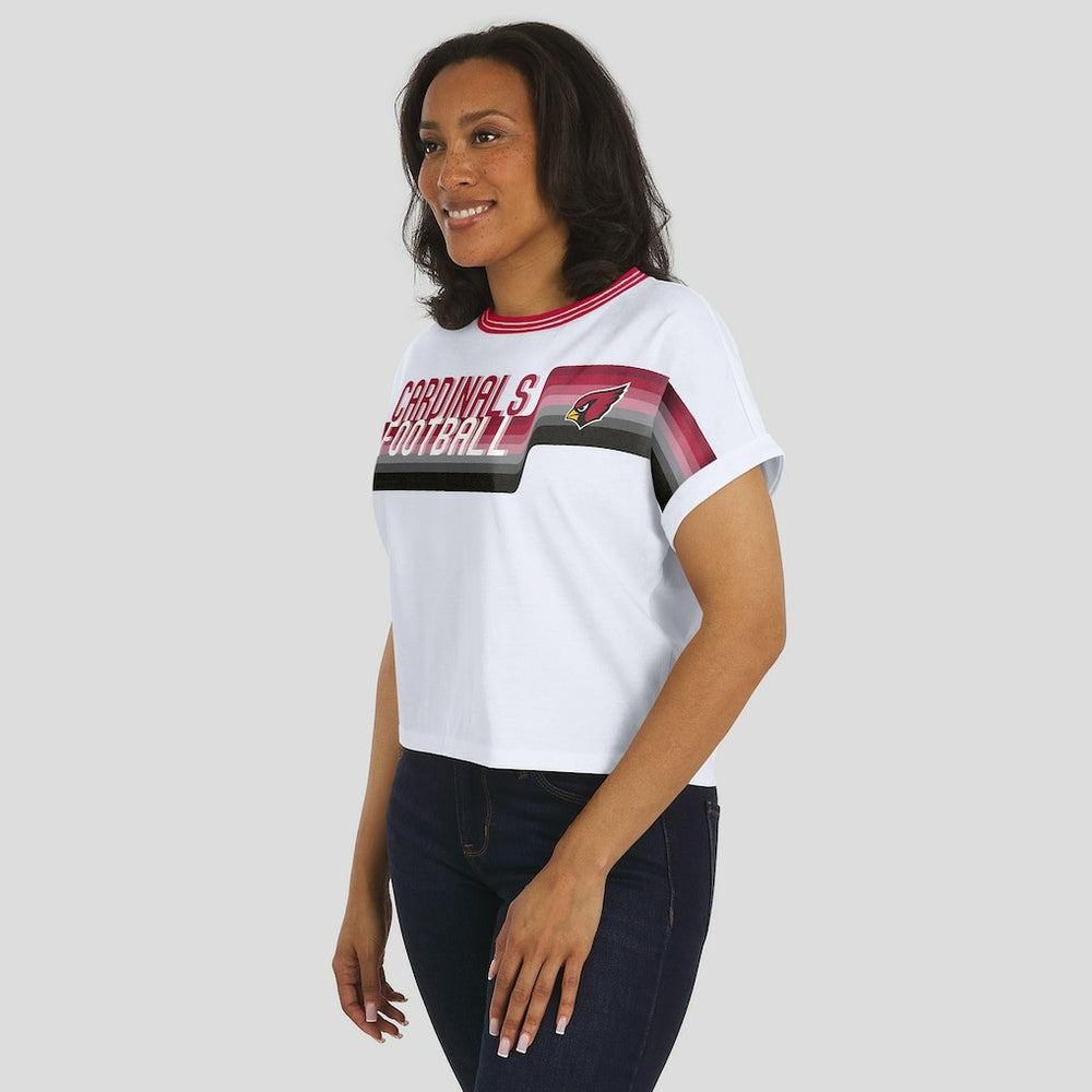 Arizona Cardinals WEAR by Erin Andrews Women's Cropped Center Stripe Dolman T-Shirt | NFL US