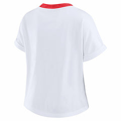 Atlanta Falcons WEAR by Erin Andrews Women's Cropped Center Stripe Dolman T-Shirt | NFL US