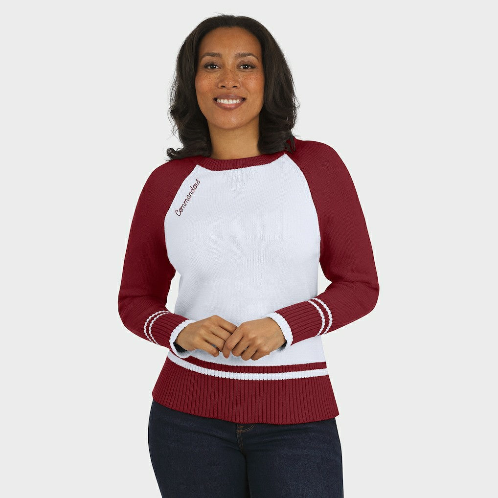 Washington Commanders WEAR by Erin Andrews Women's Colorblock Raglan Sweater | NFL Sale