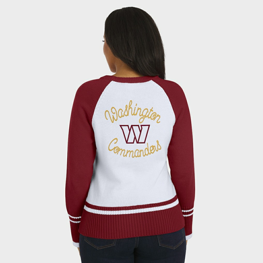 Washington Commanders WEAR by Erin Andrews Women's Colorblock Raglan Sweater | NFL Sale