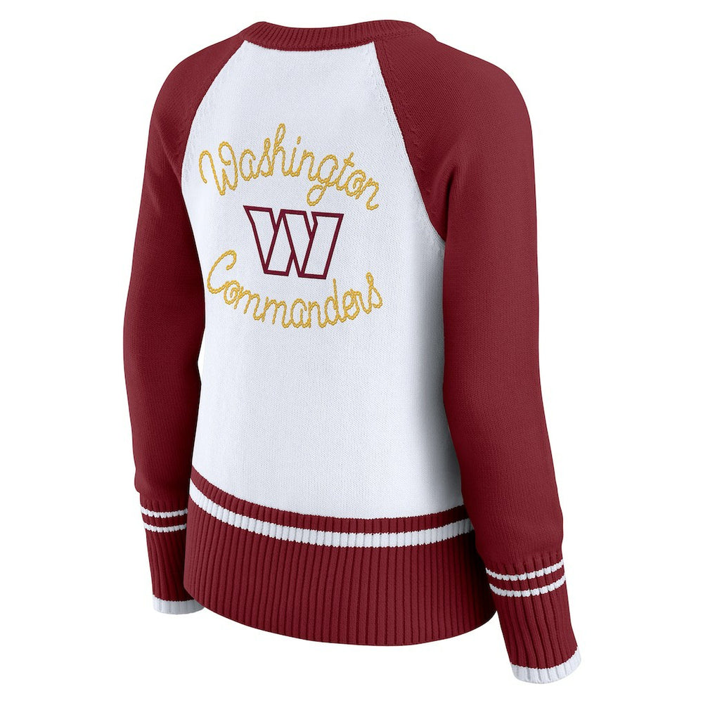 Washington Commanders WEAR by Erin Andrews Women's Colorblock Raglan Sweater | NFL Sale