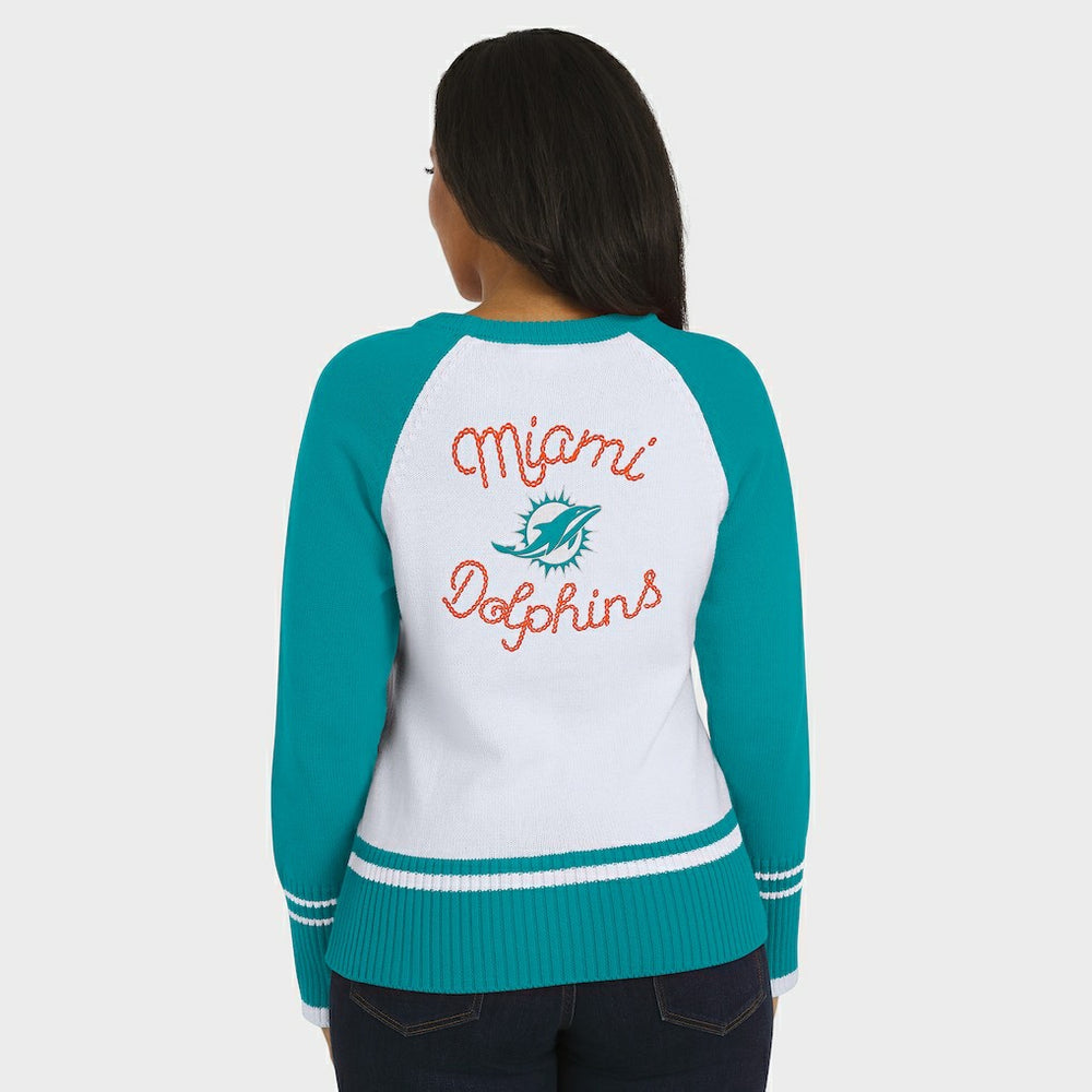 Miami Dolphins WEAR by Erin Andrews Women's Colorblock Raglan Sweater | NFL Near me