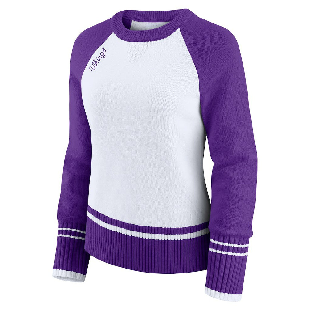 Minnesota Vikings WEAR by Erin Andrews Women's Colorblock Raglan Sweater | NFL US