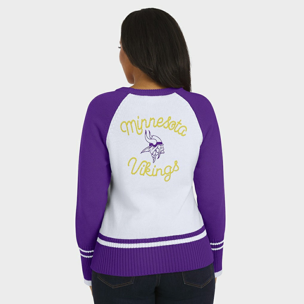 Minnesota Vikings WEAR by Erin Andrews Women's Colorblock Raglan Sweater | NFL US